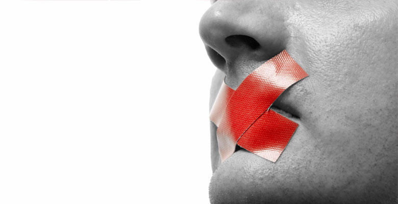 Red Tape over mouth HIV stigma